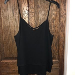 Black strappy loose blouse